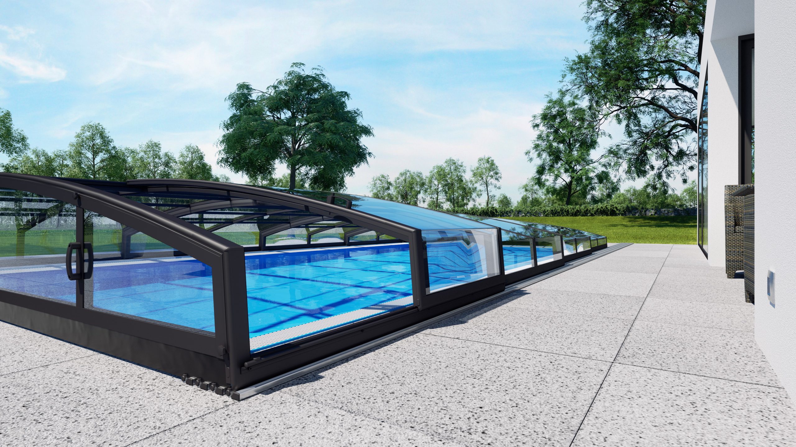Poolüberdachung Albixon Casablanca Infinity B DB 703 Anthrazit Schwimmbadüberdachung kostenloser Versand – Bild 2