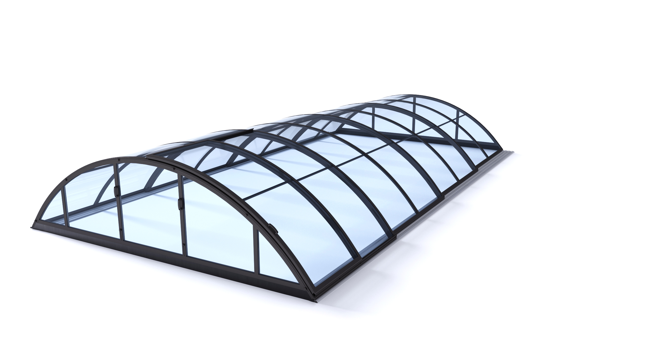 Poolüberdachung Albixon Klasik B Clear 4mm Anthrazit Schwimmbadüberdachung kostenloser Versand – Bild 5