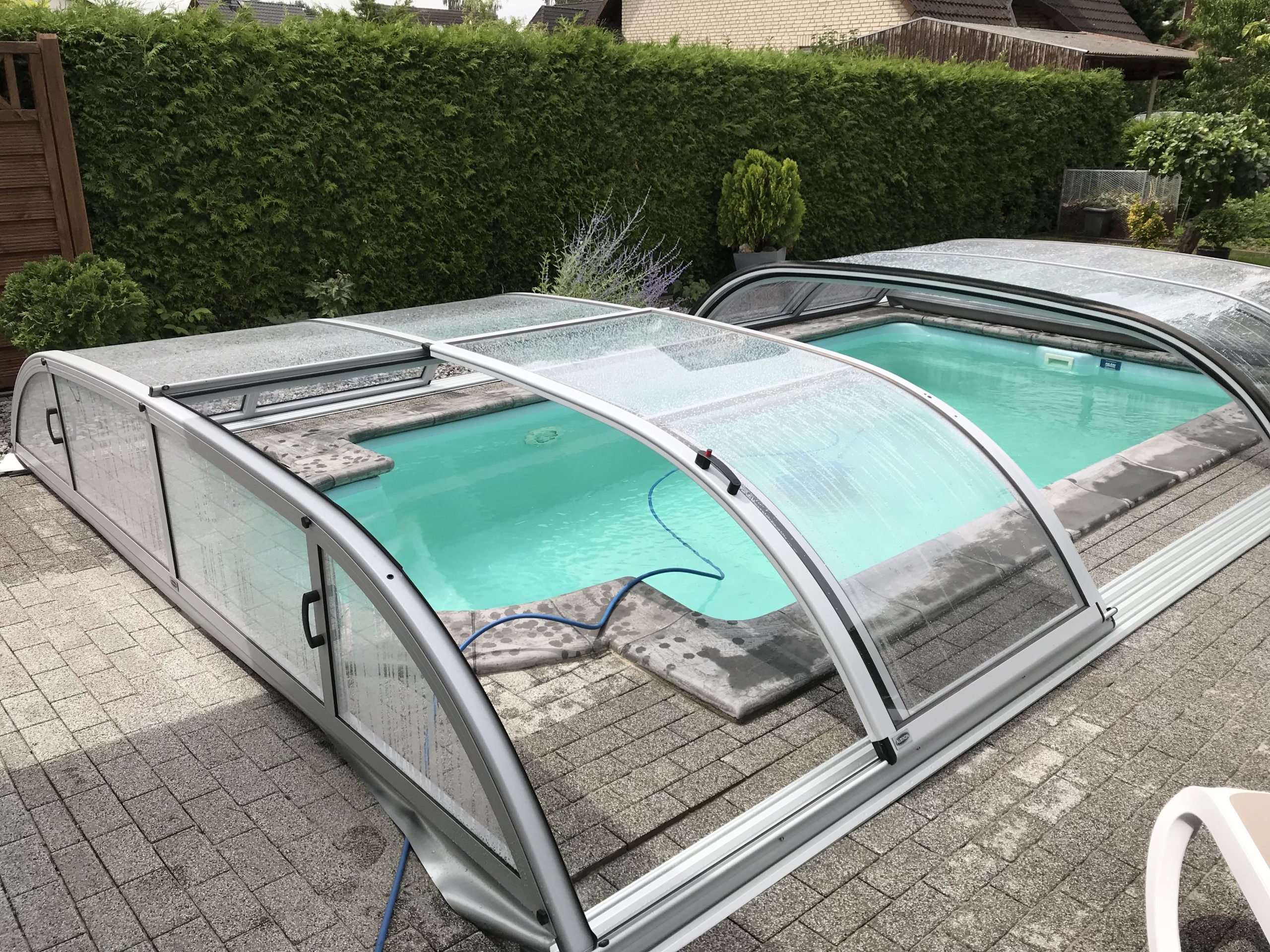 Poolüberdachung Albixon Dallas A PK 4 mm Clear Silber Schwimmbadüberdachung kostenloser Versand – Bild 5